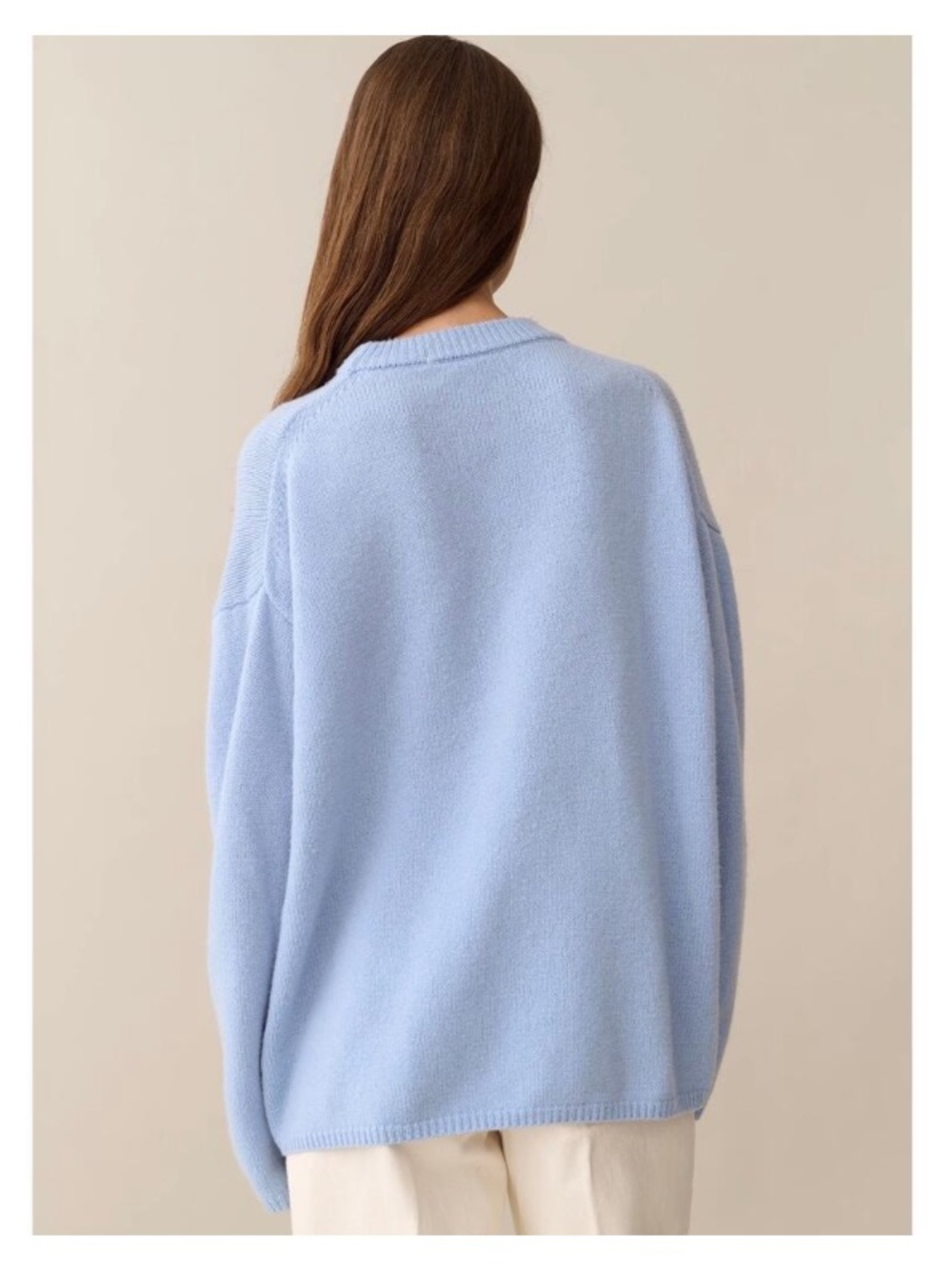 CAARA Nancy light blue wool crewneck knit sweater size S $172 - Picture 2 of 7